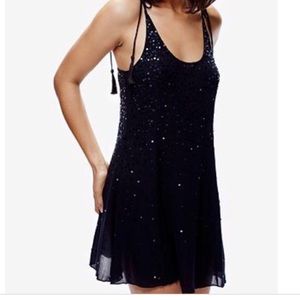 Free People Just Watch Me Slip Dress in Black